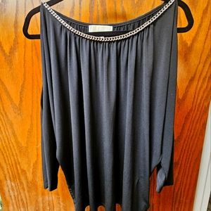 Michael Kohrs Black Open Shoulder Chain Neckline Womens Size XL